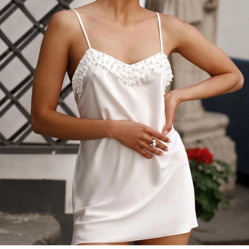 NWT Voir Bride Slip Dress Pearl | Medium